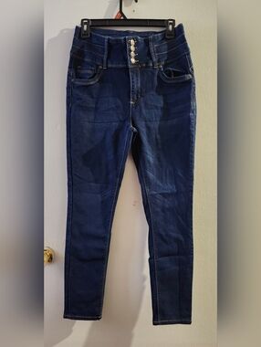BAMBOO Dark Blue Jeans with Gold Stitching